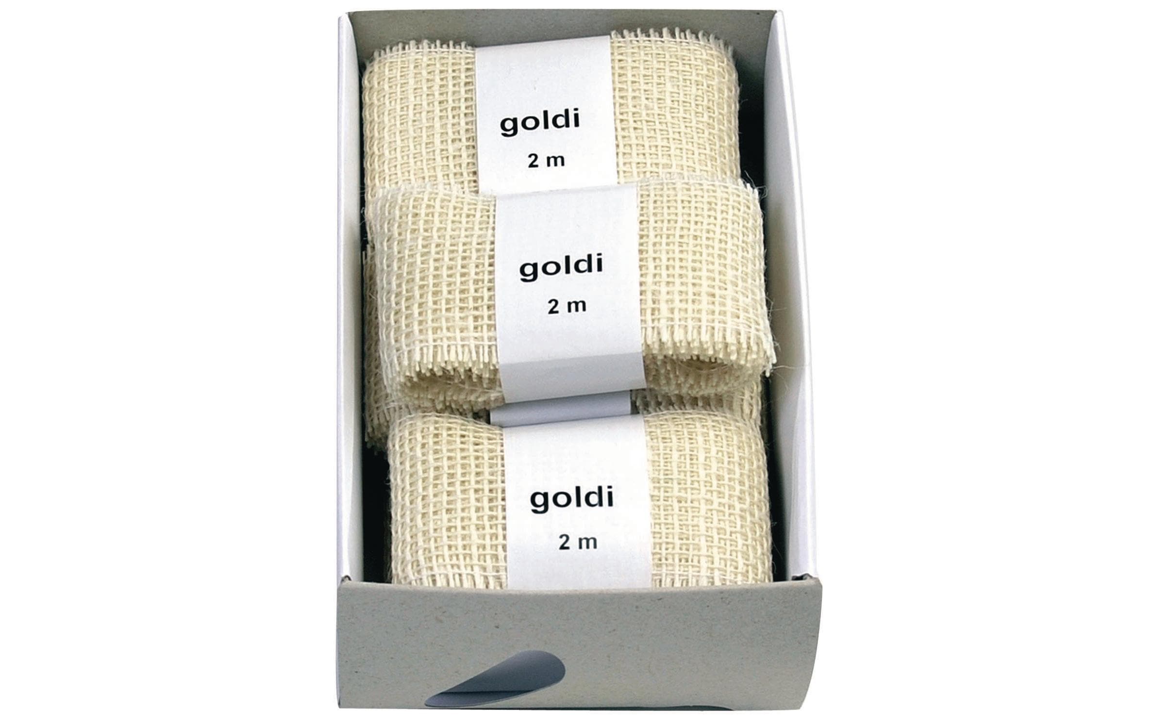 Goldina Juteband 6 cm Strängchen à 2 m, weiss