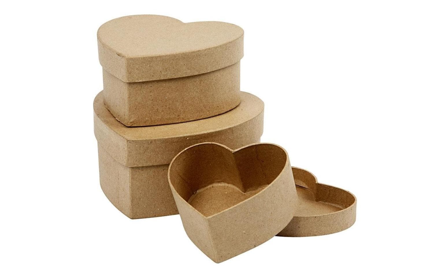 Creativ Company Herzbox aus Pappe 3 Stück