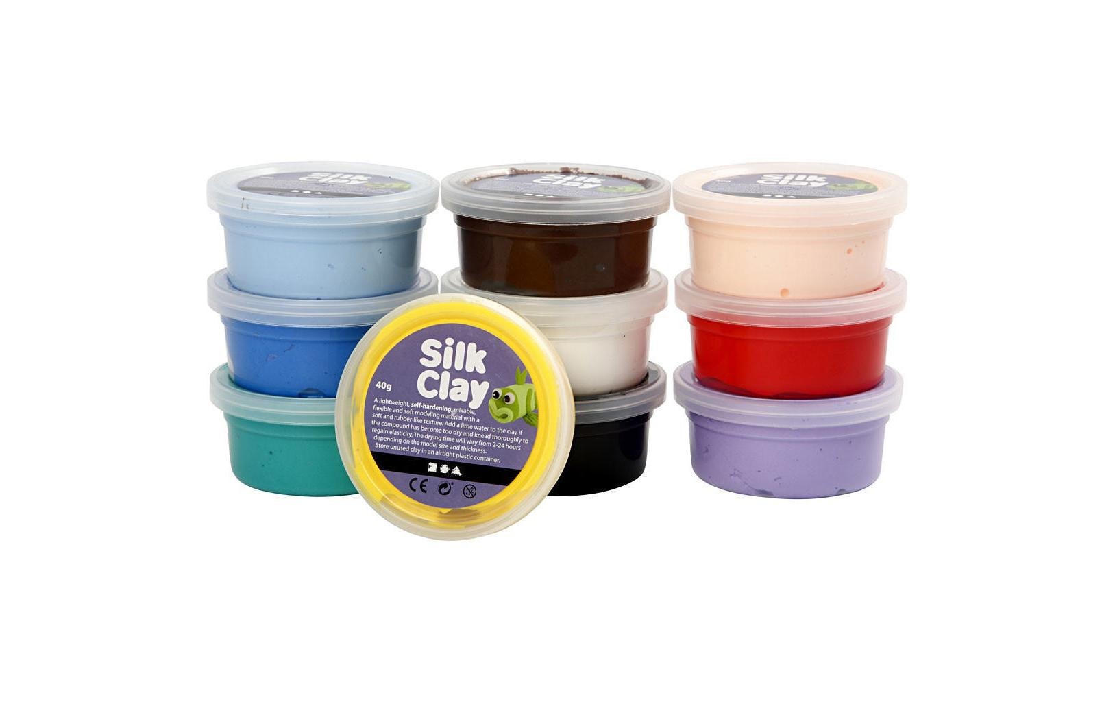 Creativ Company Silk Clay 10 x 40 g, Basic Farben