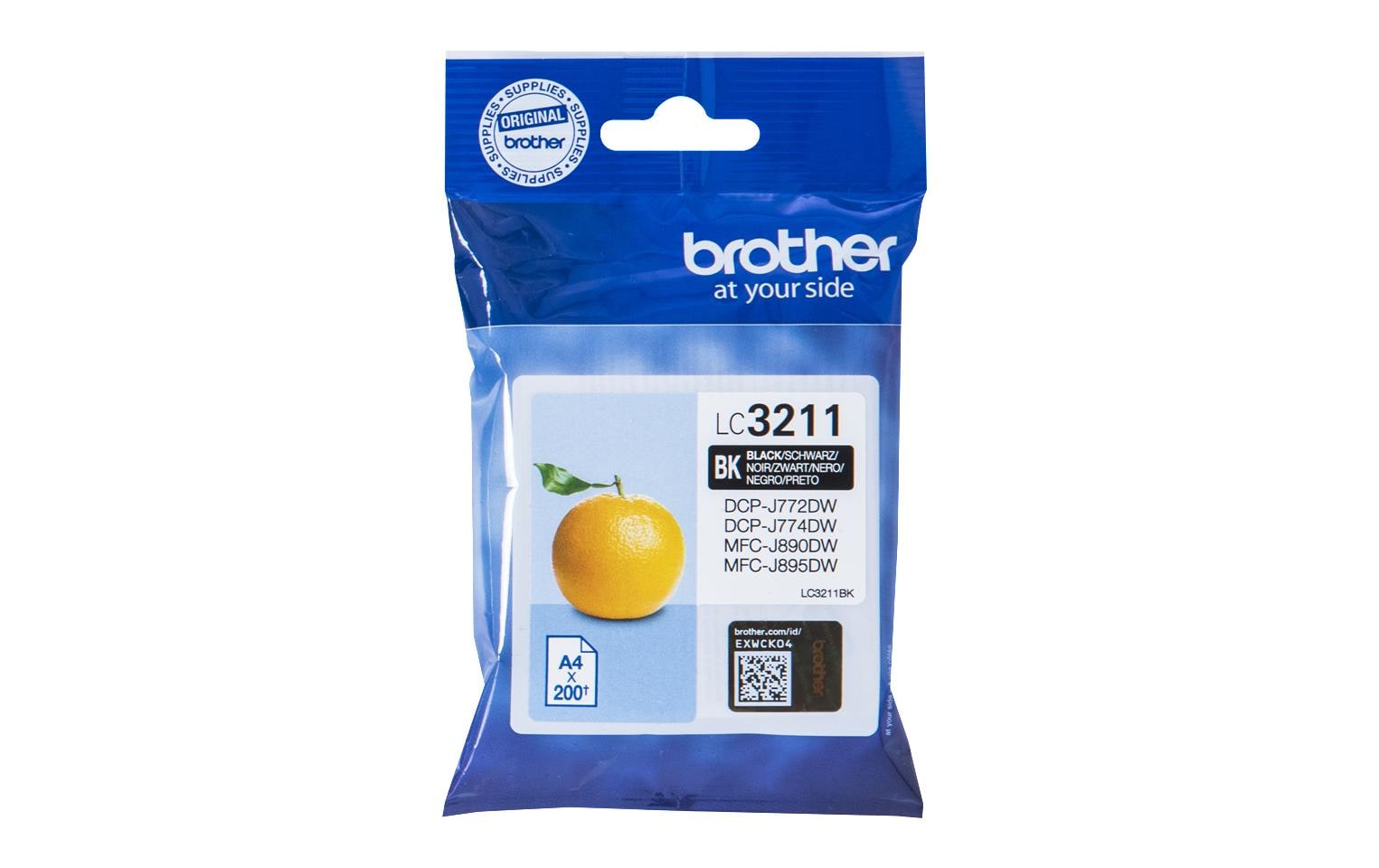 Tinte Brother LC-3211BK, black, 200 Seiten, DCP-J772, DCP-J774DW, MFC-J890D