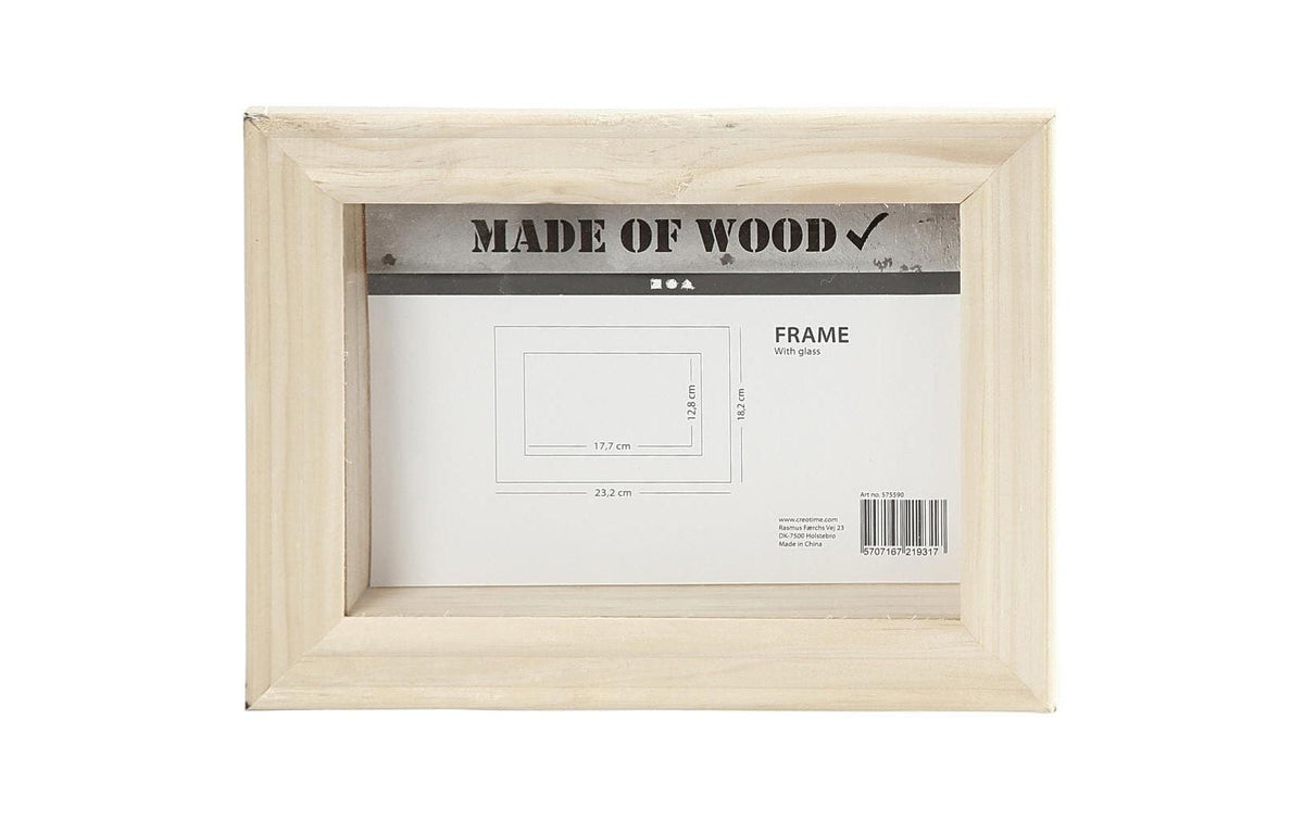 Creativ Company 3D-Rahmen mit Glas 18.2 x 23.2 x 2.5 cm, Kiefernholz