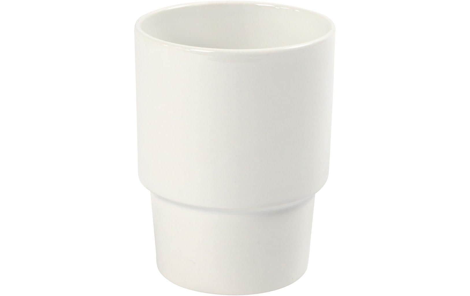 Creativ Company Becher weiss 1 Stück, H: 11 cm, D: 8.5 cm