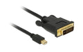 Delock Mini-Displayport - DVI-D, 1m Schwarz, Dual-Link, 1920x1200 mit 60Hz