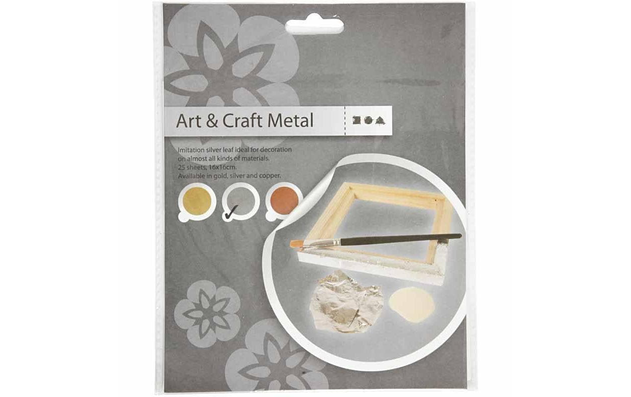 Creativ Company Blattmetall silber 25 Blatt à 16 x 16 cm