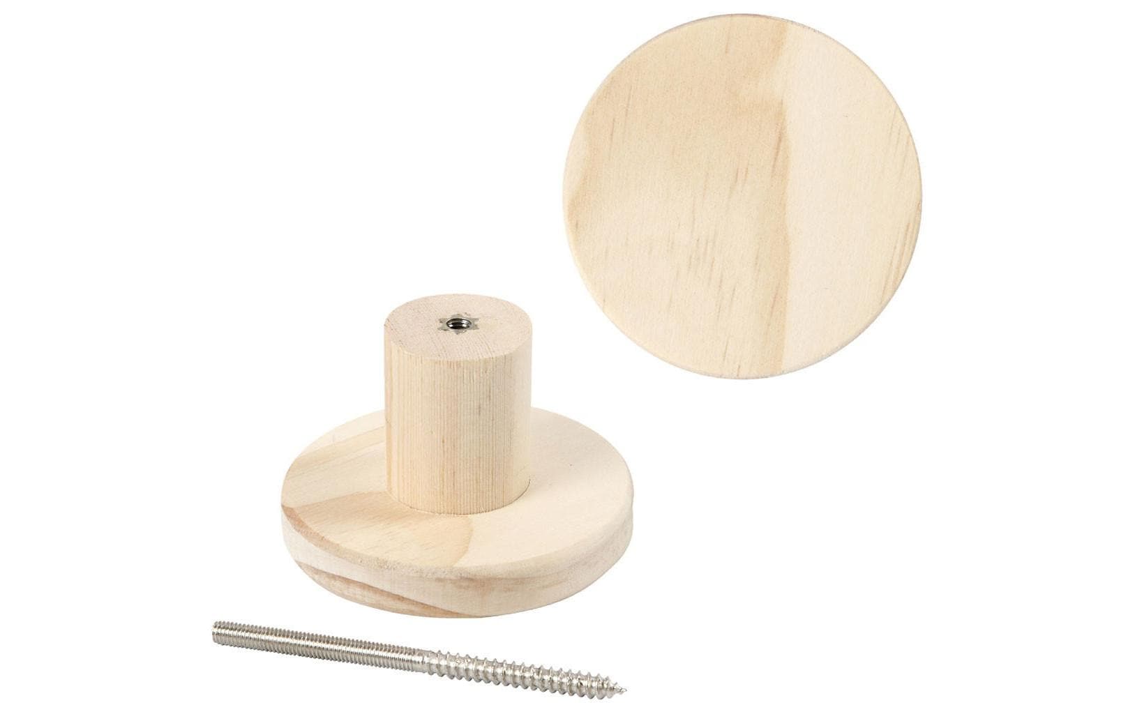 Creativ Company Holz Garderobehaken rund D: 7 cm, T: 4.5 cm