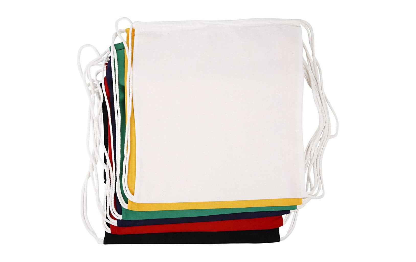 Creativ Company Turnbeutel farbig sortiert 6 Stück, 37 x 41 cm