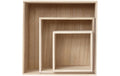 Creativ Company Holzksten-Set Quadrat 3 Stück, 15 x 15, 21 x 21 und 28 x 28 cm