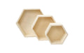 Creativ Company Holz Wandregal Hexagonal 3 Stück, H: 14.8 + 19 + 24.2 cm, T: 10 cm