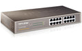 TP-Link TL-SF1016DS: 16Port Switch, 100Mbps int. NT, lüfterlos, Rackmount Stahlgehäuse