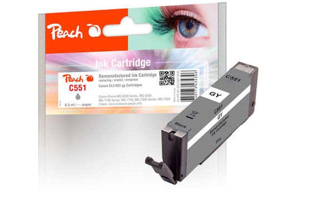 Peach Tinte Canon CLI-551 grau zu IP7250, MG5450, MG6350,  8.5ml