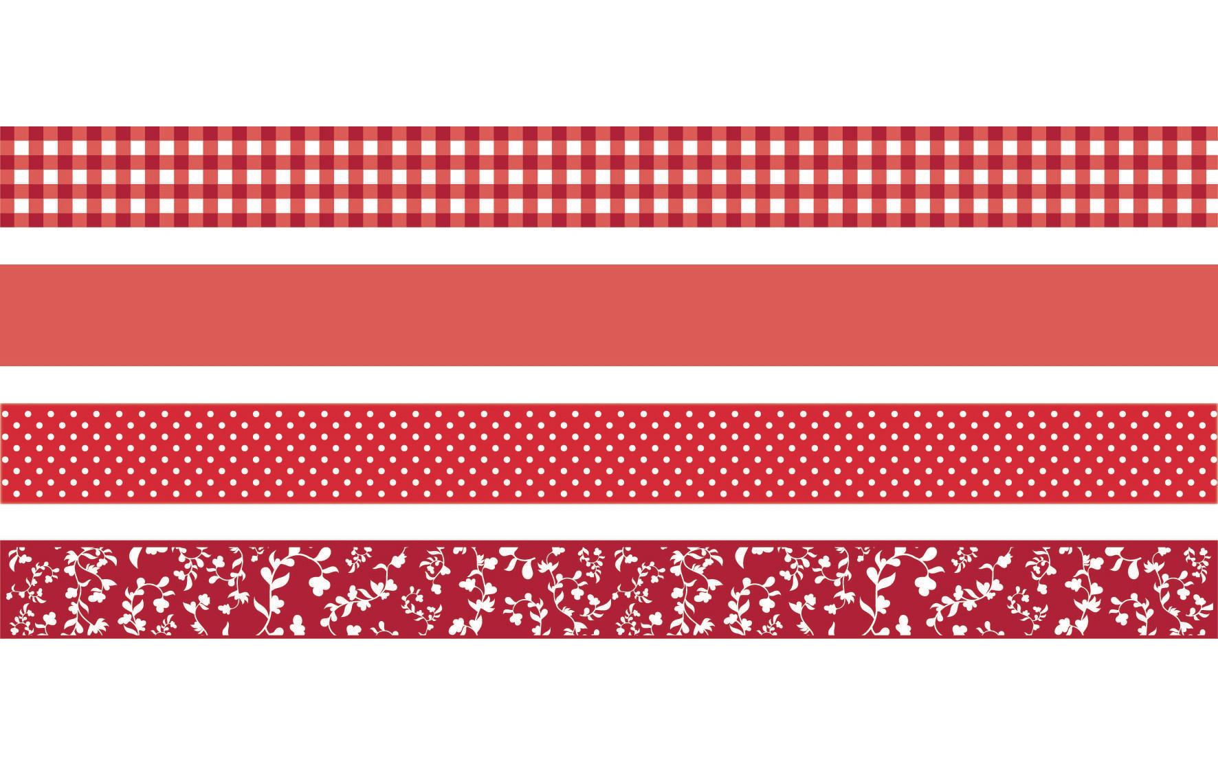 Heyda Washi Tape Colour Code red 4 Rollen im Dispenser mit Abreisskante