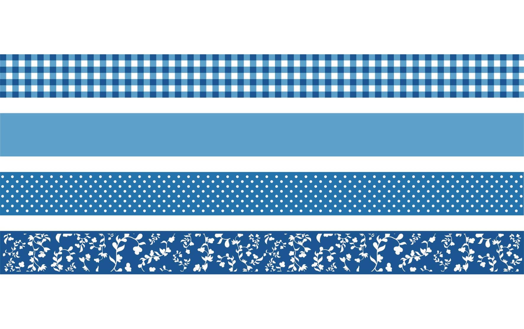 Heyda Washi Tape Colour Code azur 4 Rollen im Dispenser mit Abreisskante