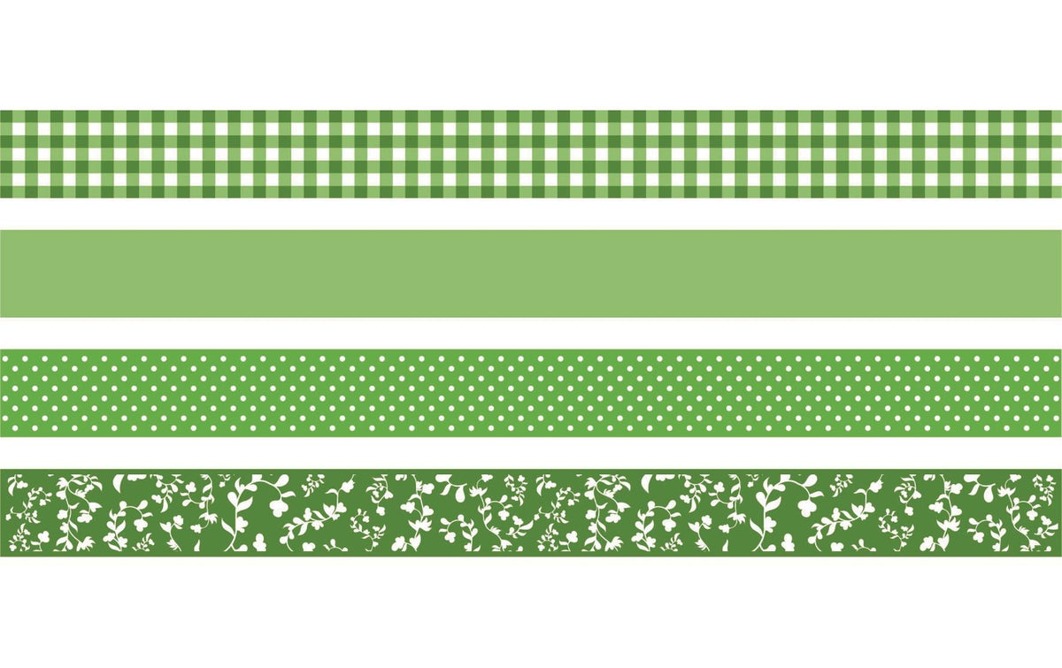 Heyda Washi Tape Colour Code kiwi 4 Rollen im Dispenser mit Abreisskante