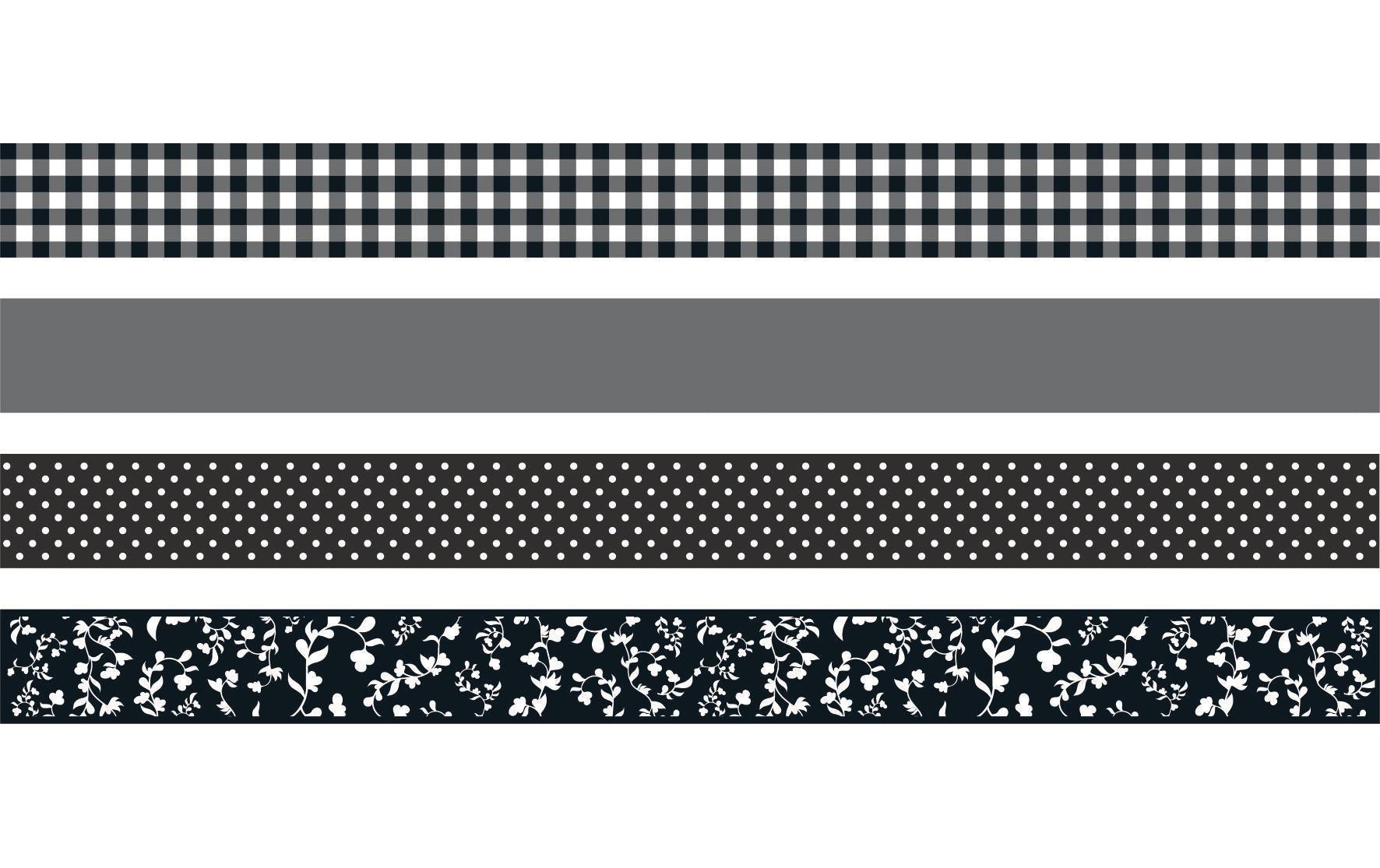 Heyda Washi Tape Colour Code onyx 4 Rollen im Dispenser mit Abreisskante