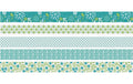 Heyda Washi Tape Blumen mini grün 1 Dispenser mit 5 Rollen