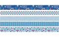 Heyda Washi Tape Blumen mini blau 1 Dispenser mit 5 Rollen