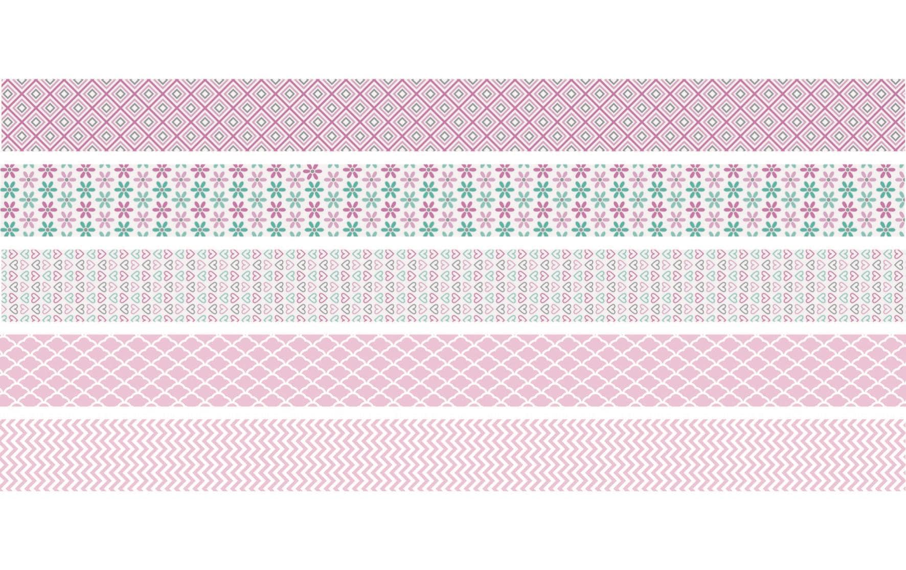 Heyda Washi Tape Pastell mini rosa 1 Dispenser mit 5 Rollen
