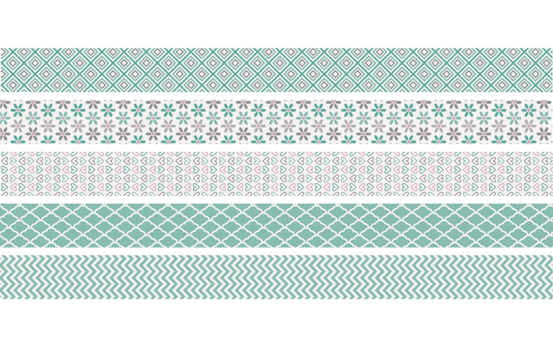 Heyda Washi Tape Pastell mini mint 1 Dispenser mit 5 Rollen