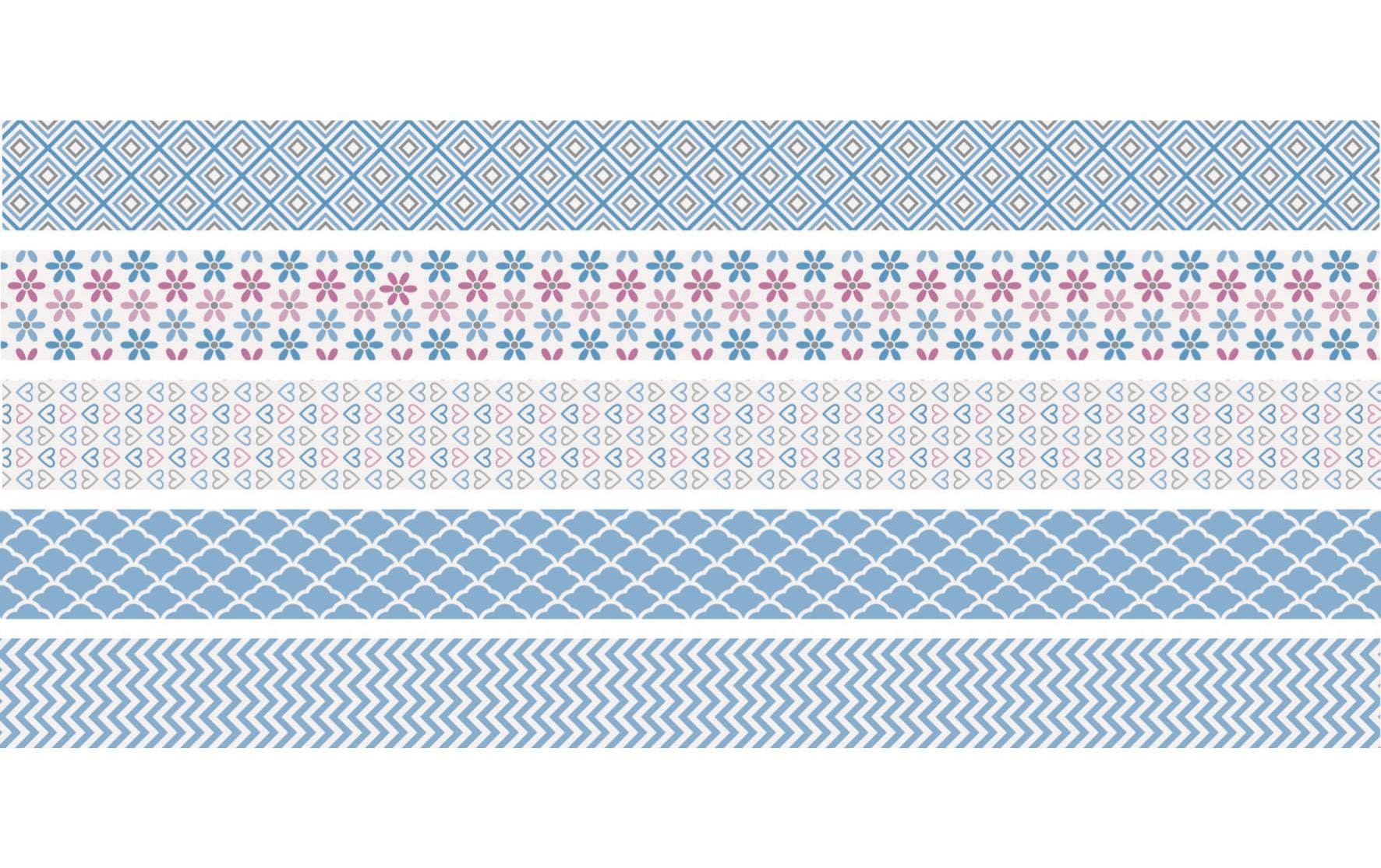 Heyda Washi Tape Pastell mini hellblau 1 Dispenser mit 5 Rollen