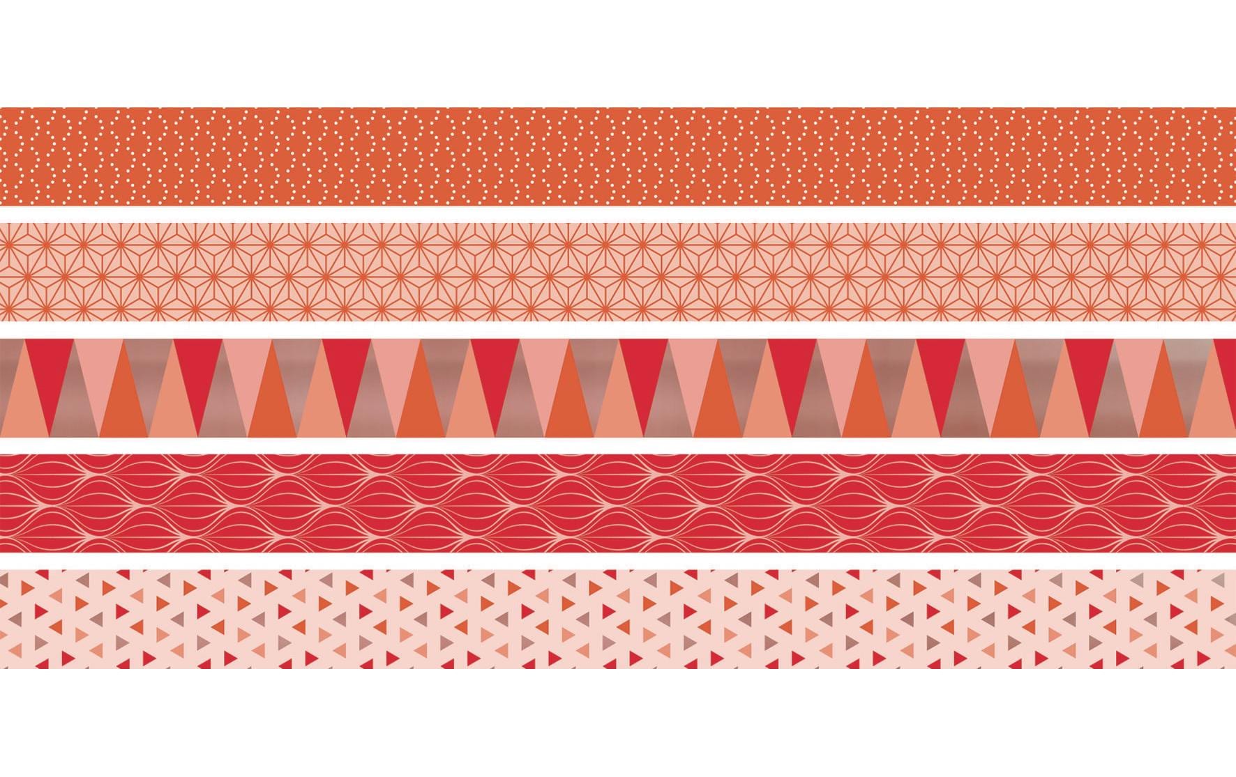 Heyda Washi Tape Triangle koralle 1 Dispenser mit 5 Rollen