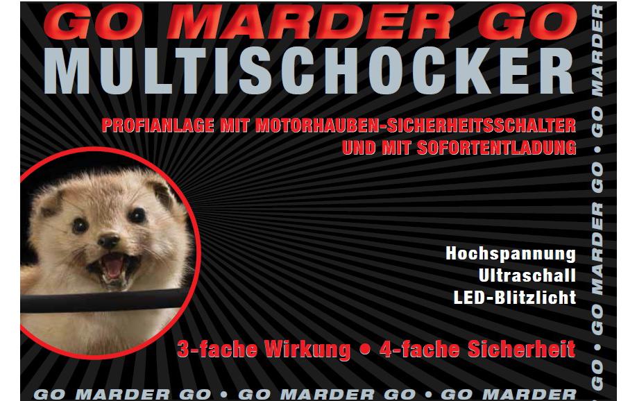 Marderabwehr Multischock 3in1 (12V) Ultraschall, Hochspannung und Licht