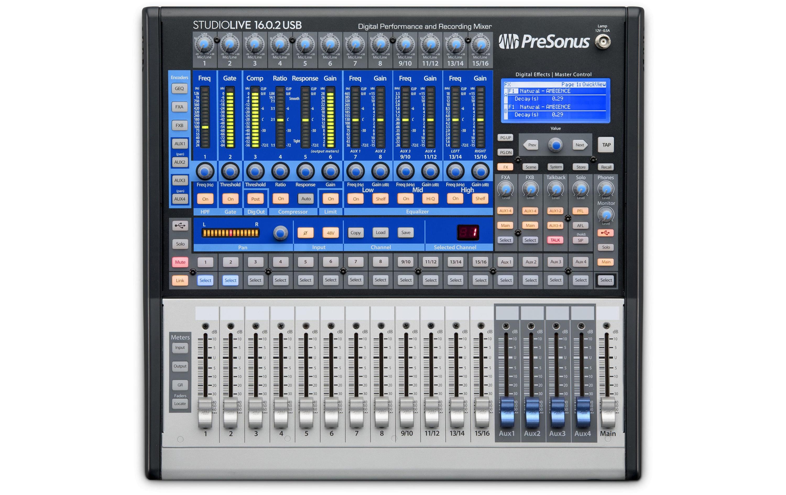 Presonus StudioLive 16.0.2 USB 6x2 Performance/Recording Digital Mixer