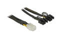 6Pin auf 2x 8Pin oder 2x 6Pin Stromadapter für PCI-Express Highend Grafikkarten, 30cm