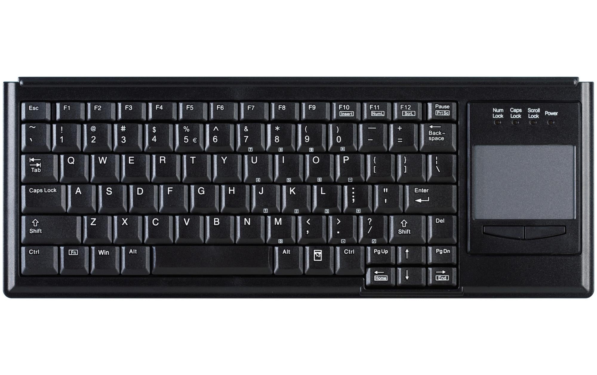 Active Key Tastatur AK-4400 mit Touchpad USB, schwarz --> US -Layout