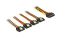 Delock SATA Stromadapter 4x SATA, gerade 30cm, fü 12V / 5V / 3.3V SATA Geräte