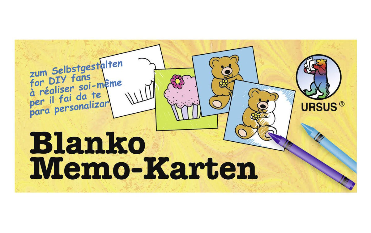 URSUS Blanko Memo Karten 60 Stück, Grösse 6 x 6cm
