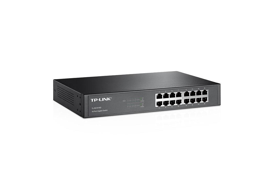 TP-Link TL-SG1016D: 16Port Switch, 1Gbps lüfterlos, 16x Gbps, Desktop