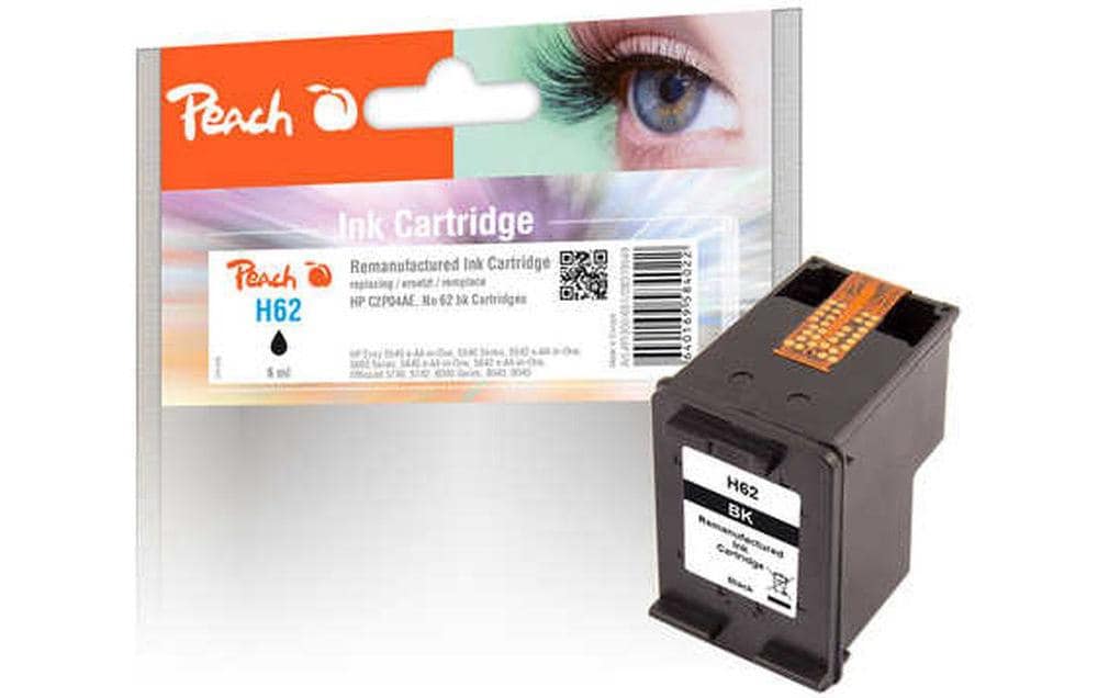 Peach Tinte HP C2P04AE, No 62 Black, 6ml, 205 Seiten