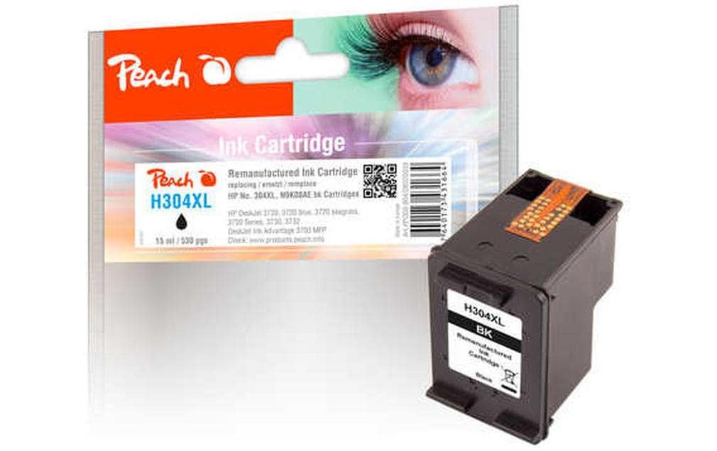 Peach Tinte HP N9K08AE, No 304XL black, 15ml, 530 Seiten