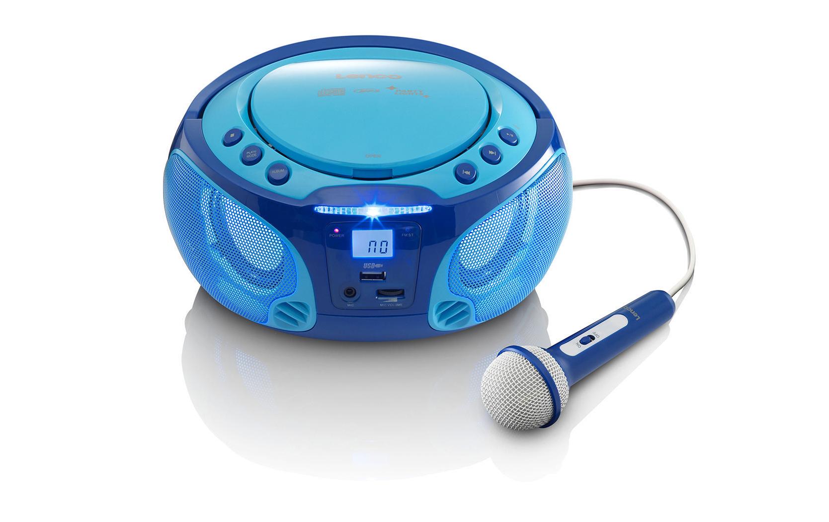 Lenco SCD-650 CD-Player, Blau Lichteffekt, USB, Mikrofon