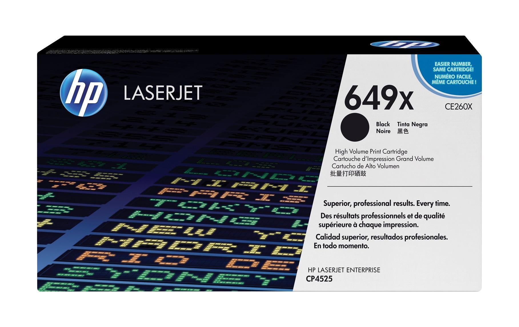 HP Toner 649X - Black (CE260X) Seitenkapazität ~ 17'000 Seiten