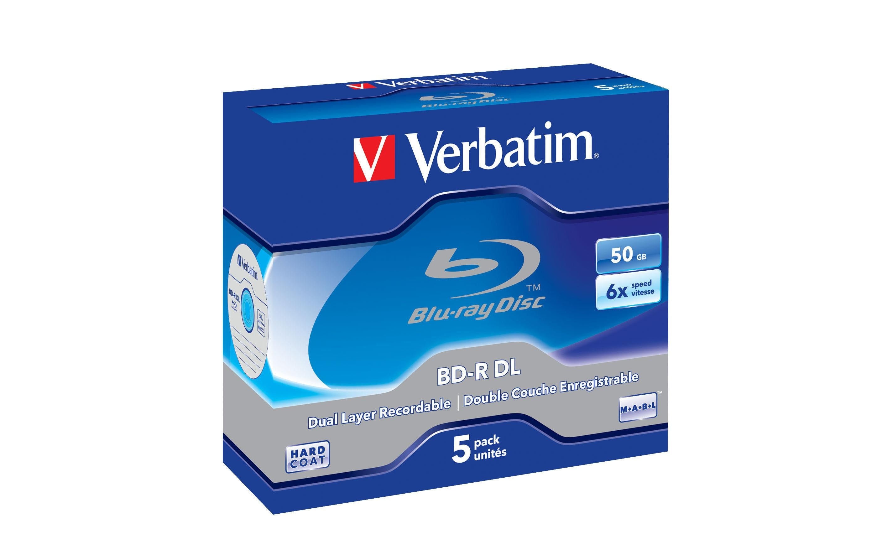 Verbatim BD-R 6x Dual Layer 50GB 5 Pck Blu-ray, Scratchguard plus