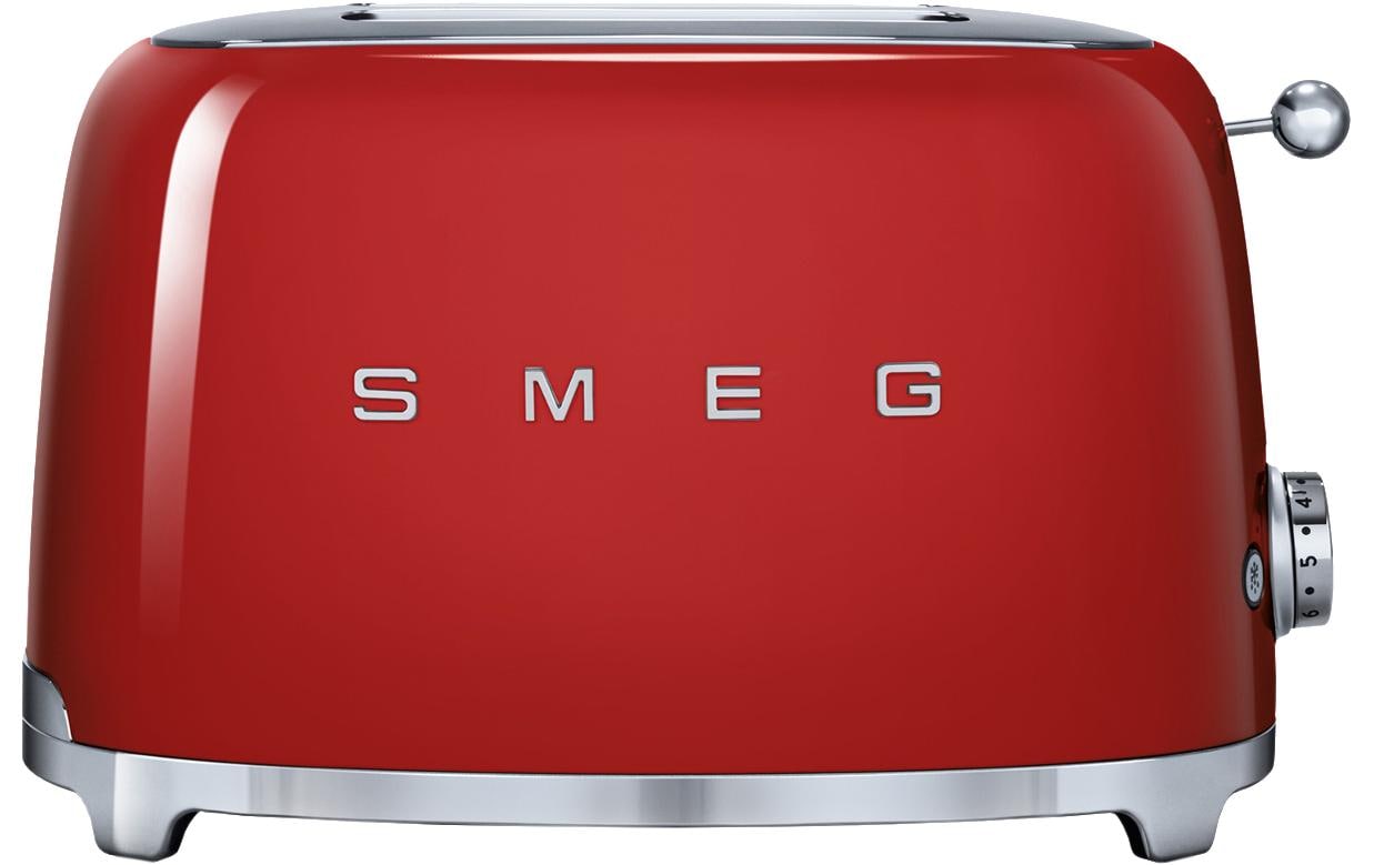 SMEG Toaster 50's rot TSF01RDEU 2 extra breite Toastschlitze, 950 Watt