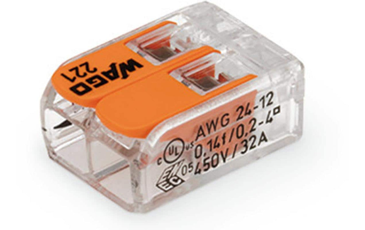 Wago Verbindungsklemme COMPACT 2-fach 2L 0.14-4 mm2 32 A, 100 Stück