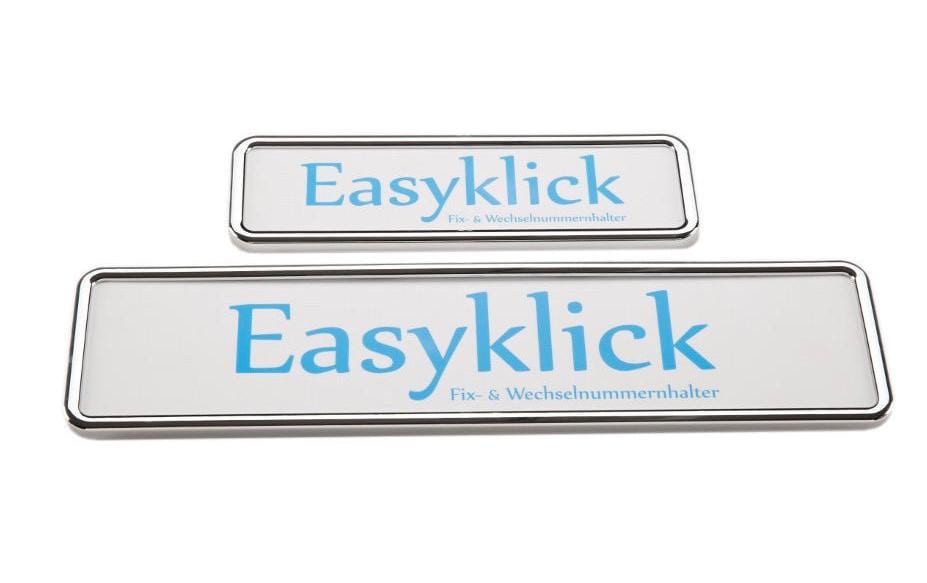 EASYKLICK Kennzeichenhalter Set Langformat, chrom-glanz, ABS-Kunststoff