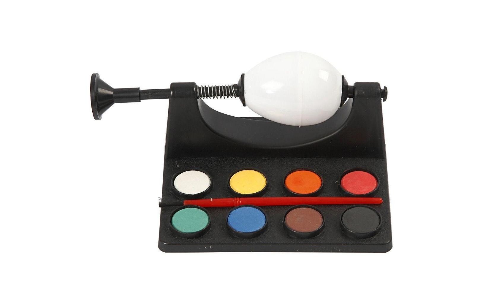 Creativ Company Eier-Malgerät mit 8 Farben und Pinsel