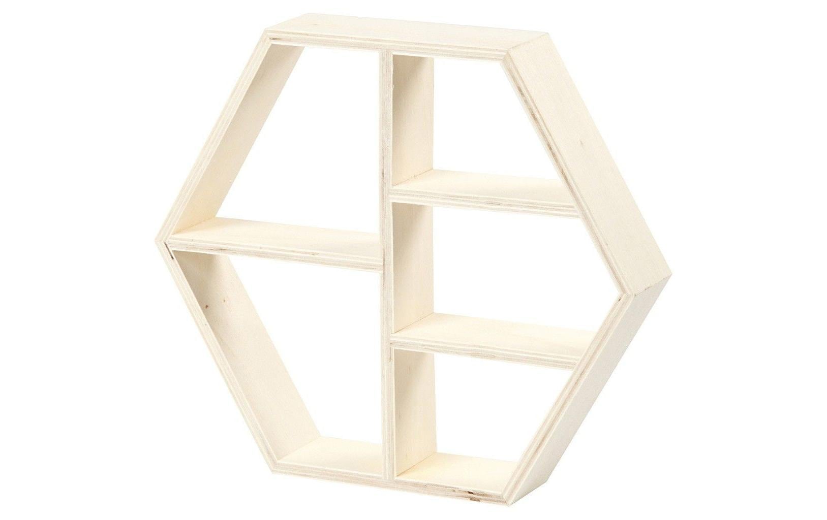 Creativ Company Holzregal 6-eck 25 x 28.5 x 5 cm