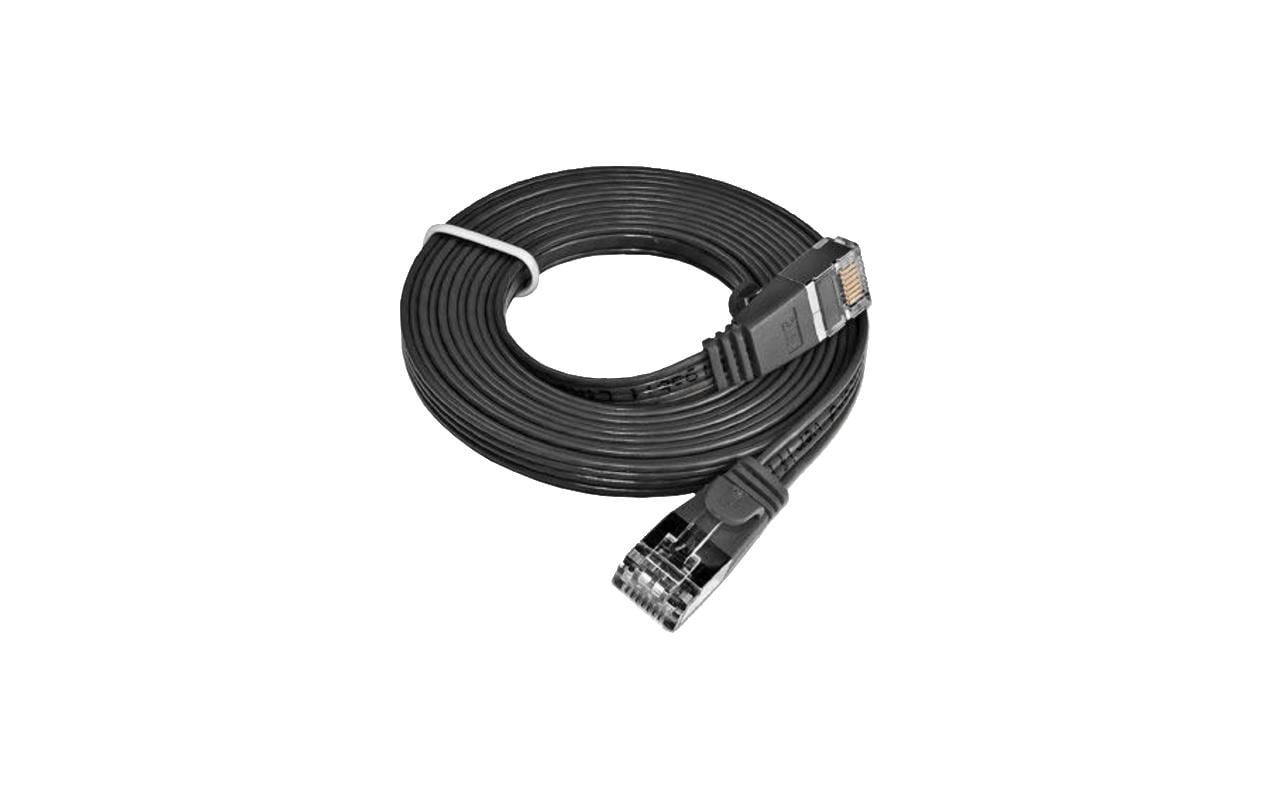 Wirewin Slim Patchkabel: STP, 1m, schwarz Cat.6, AWG36, Klinkenschutz, Längenaufdruck