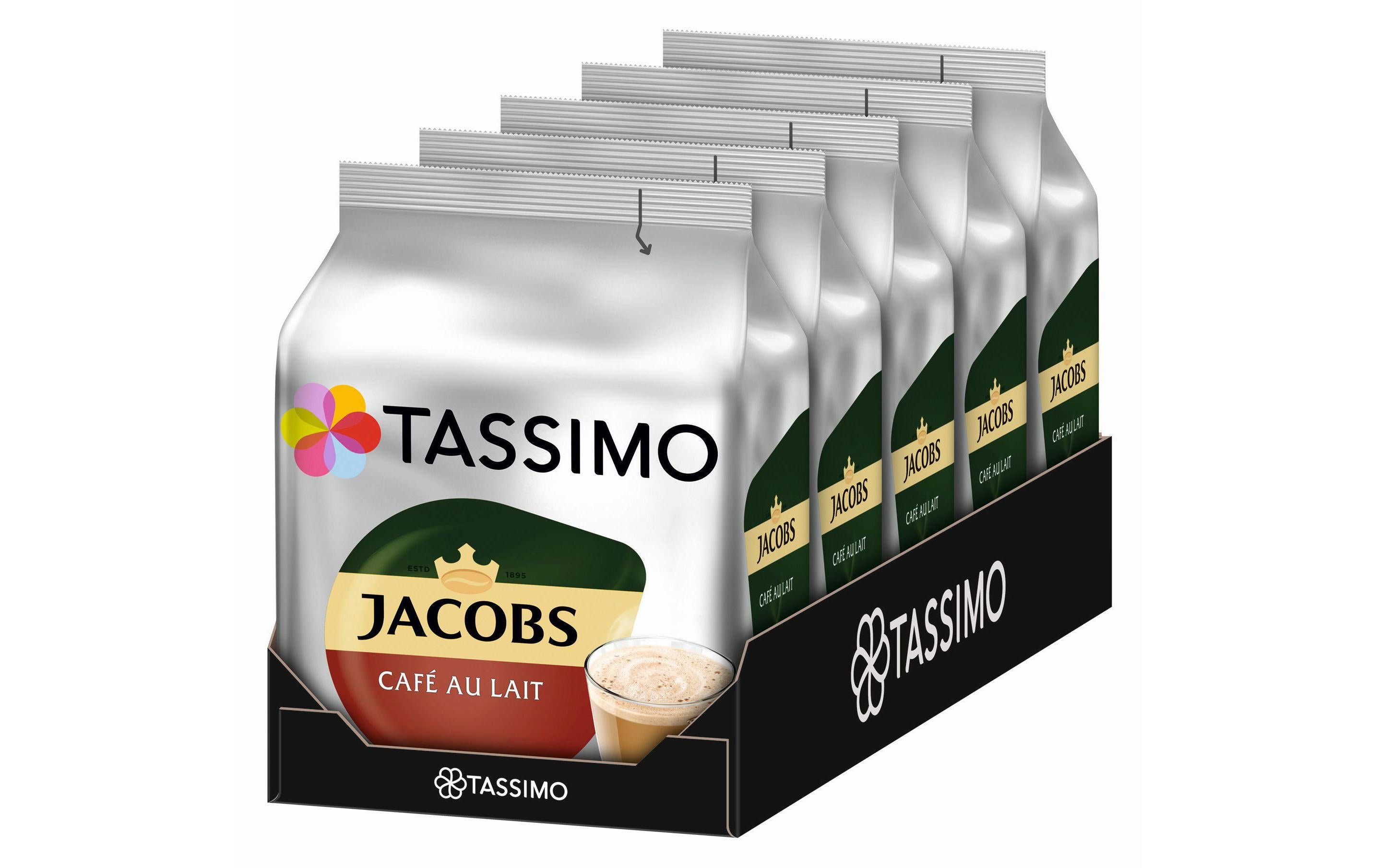 Tassimo T DISC Jacobs Café au Lait Karton à 5 Packungen (mit je 16 T DISCS)