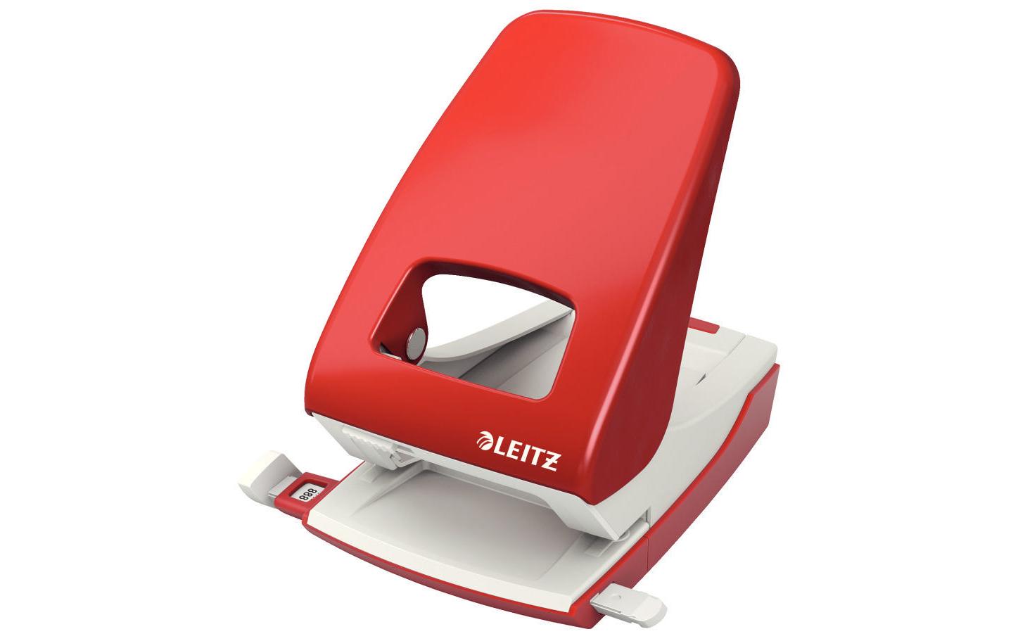 Leitz NeXXt  Starker Bürolocher rot, 40 Blatt, Metall