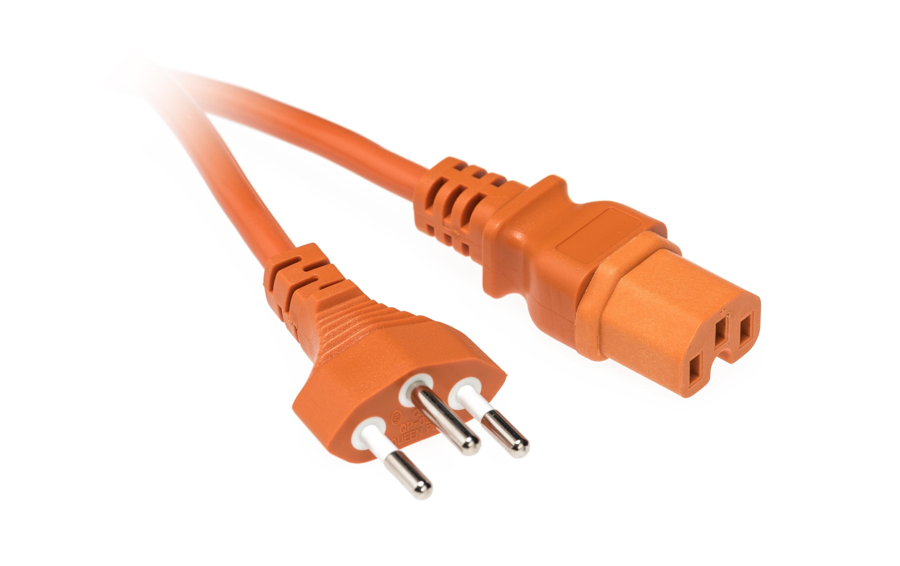 Apparatekabel C15/Typ12, 2m orange, H05VV-F 3G 1.0mm2