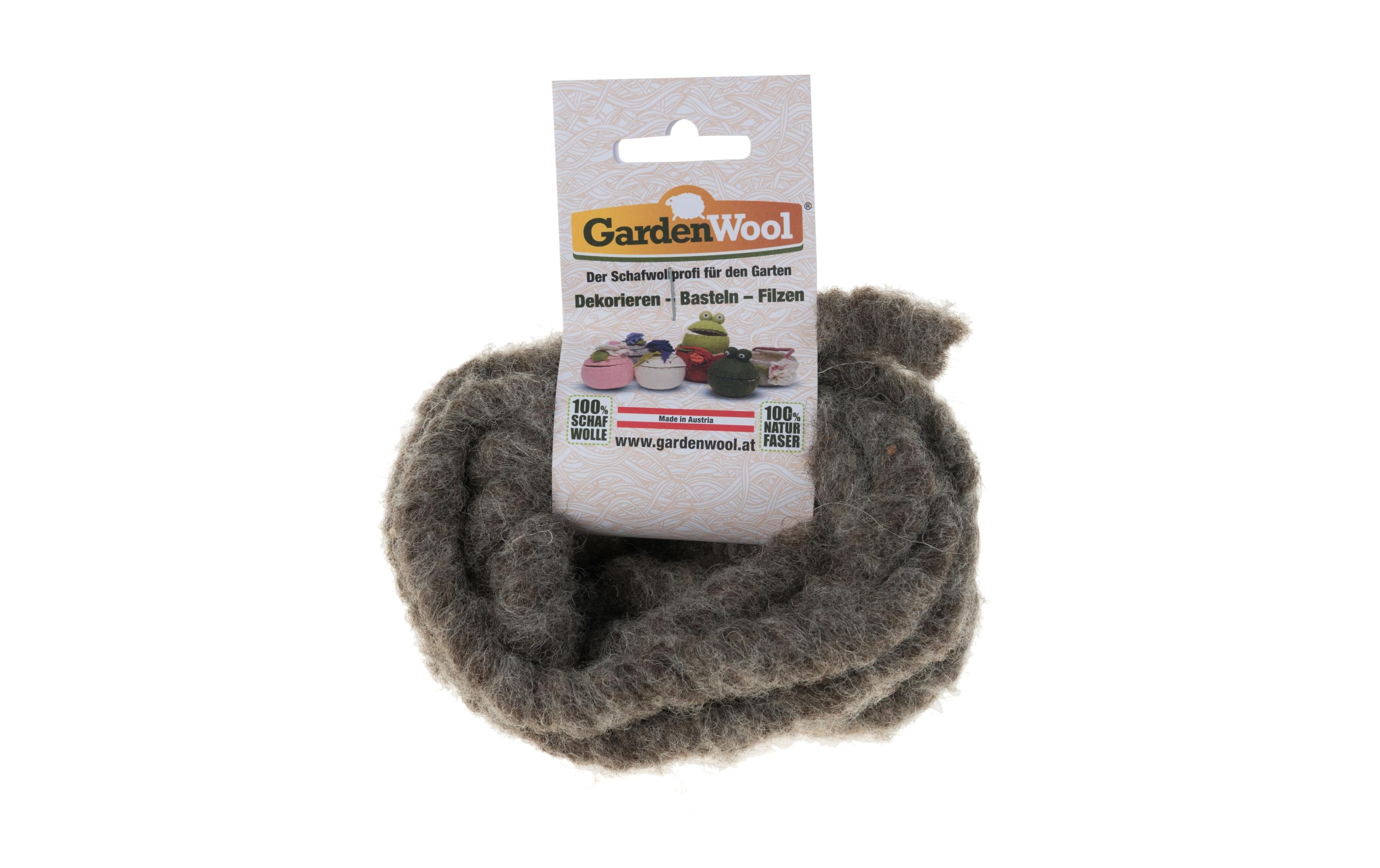 GardenWool Wollkordel grau 30x1x1 cm