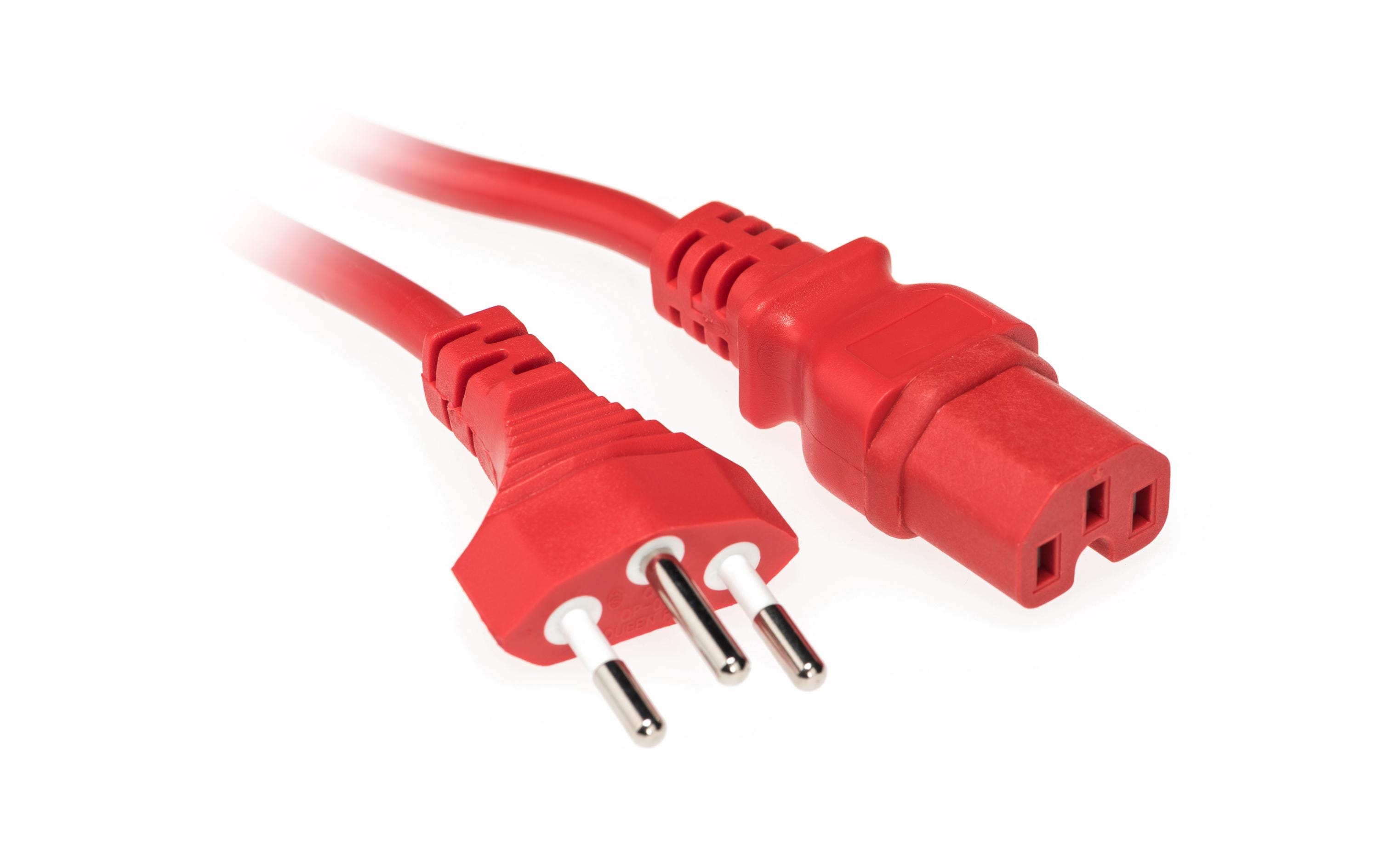 Apparatekabel C15/Typ12, 2m rot, H05VV-F 3G 1.0mm2
