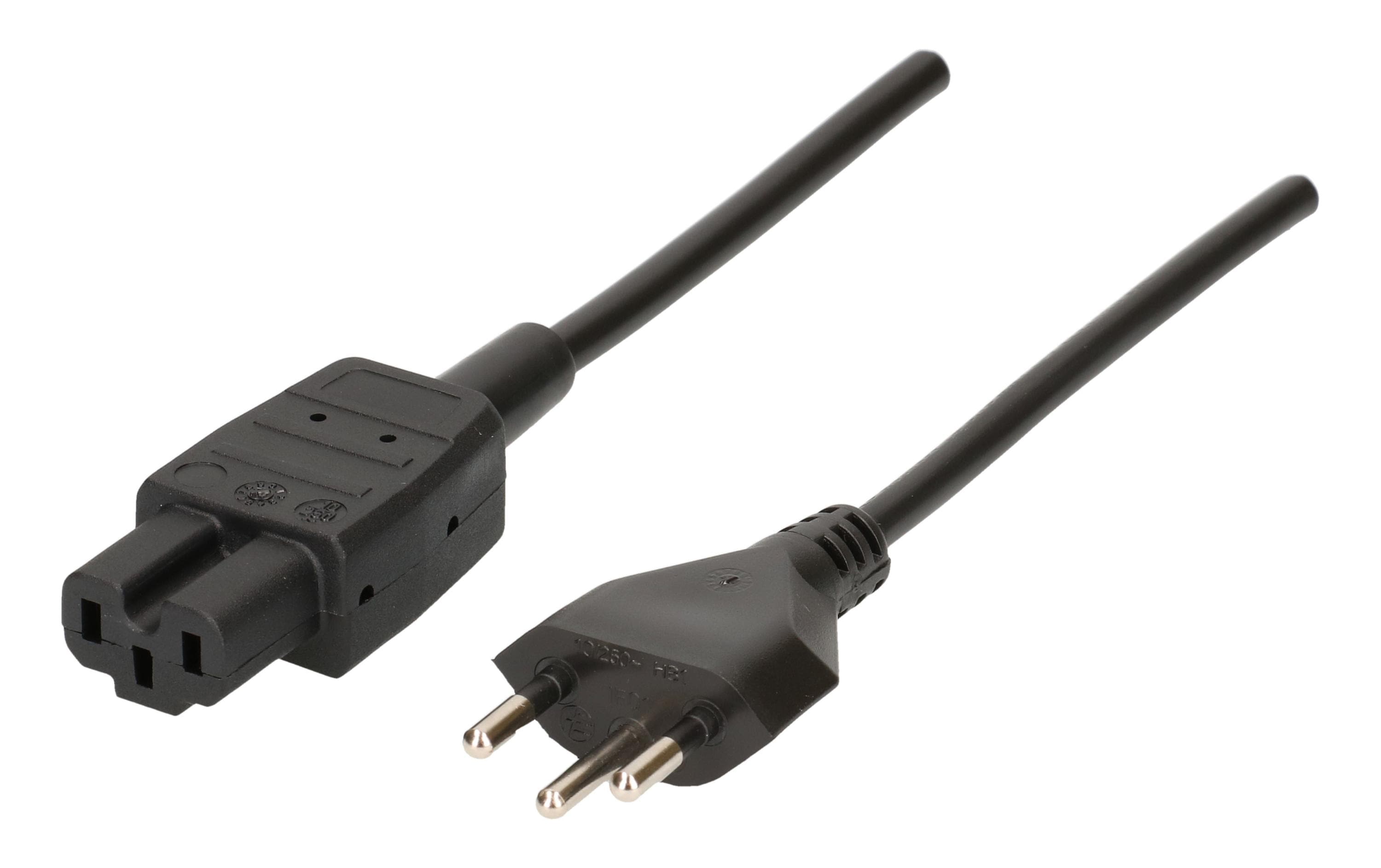 Apparatekabel C15A/Typ12, 2m TD3x1,0mm2