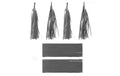Creativ Company Papier-Quasten schwarz 12 Stück, 12 x 35 cm, 14g,