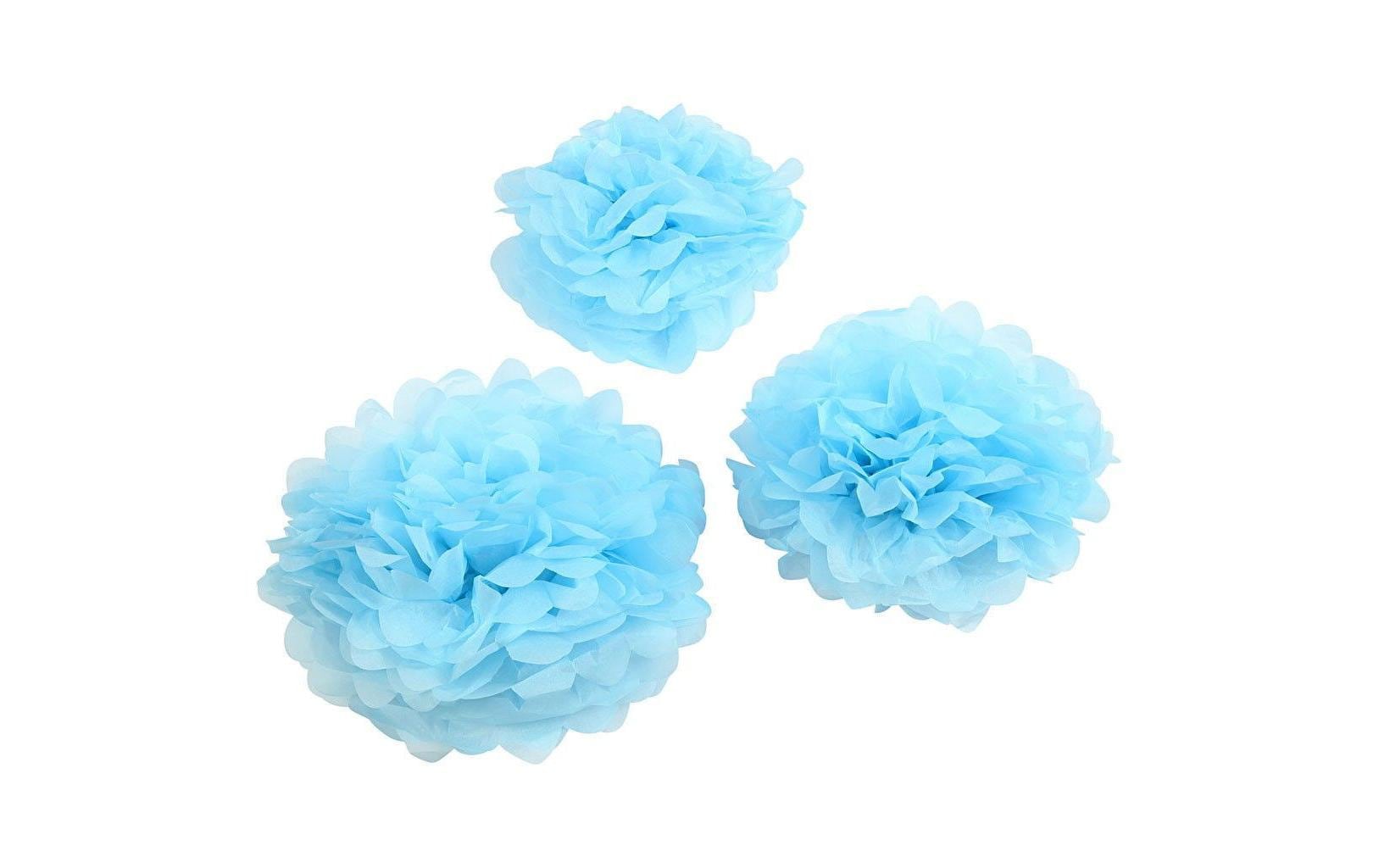 Creativ Company Papier-Pompons hellblau 3 Stück: 20 + 24 + 30 cm